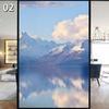 Sky Artistic Glass Sticker Static Cling Privacy Window Film Mountain Landscape Painting Frosted Window Sticker Home Decor