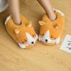 Cotton Shoes Cute Shiba Inu Flat Non- Warm Heel Cotton Slippers Cartoon Winter Home Slippers
