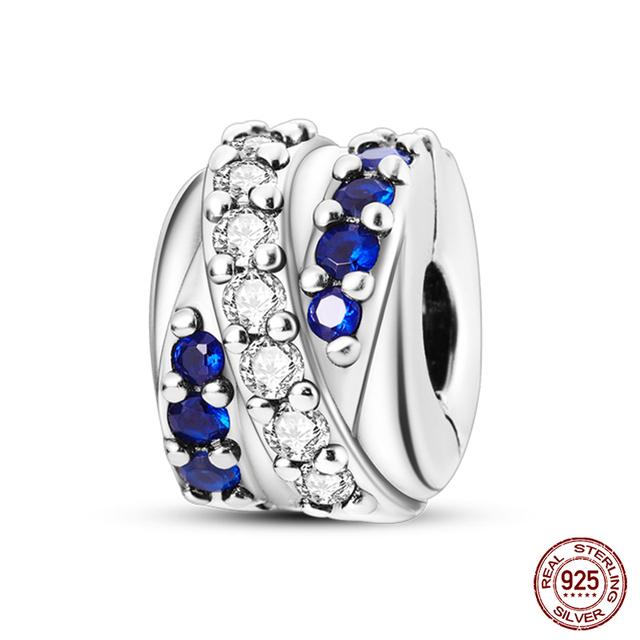 Fit Fasion 925 Bratara originala 100% argint 925 stralucitor colorat zircon Breloc inima margele cadou rafinat bijuterii DIY