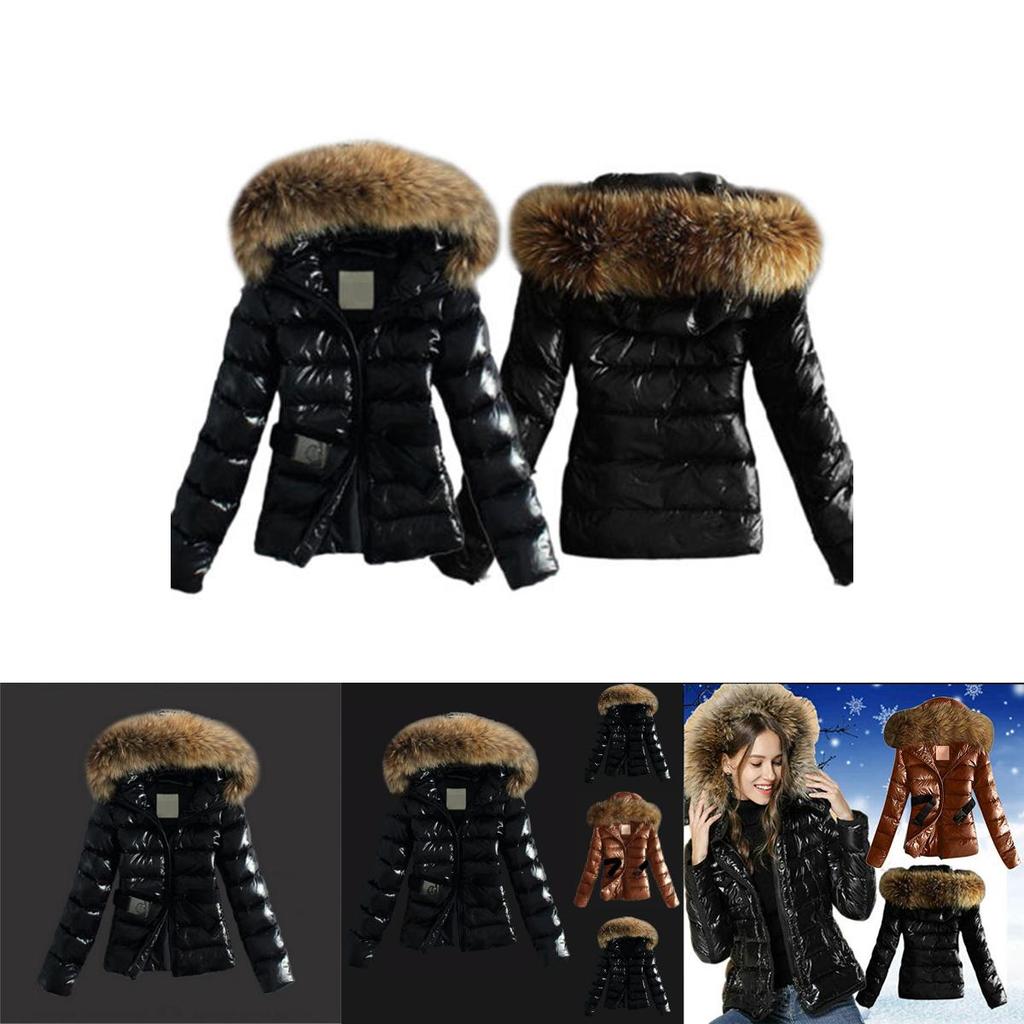 Outerwear Womens Faux Fur Coat With Large Collar For Streetwear Style