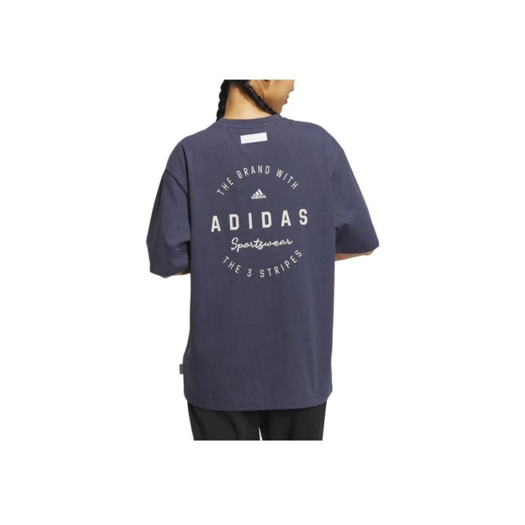 Adidas Alphabet Print Sports Casual Short Sleeve T-Shirt Women Tops Teal IS7407