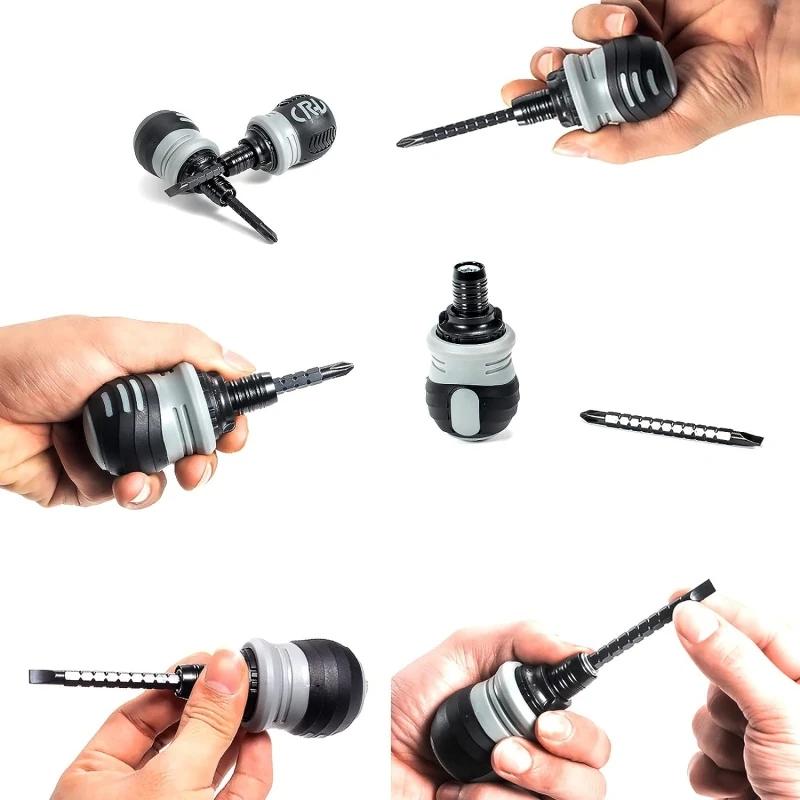 Mini Magnetic Ratchet Screwdriver Phillips Slotted Labor Saving Reversing Hand Tool For Construction And Industrial Use