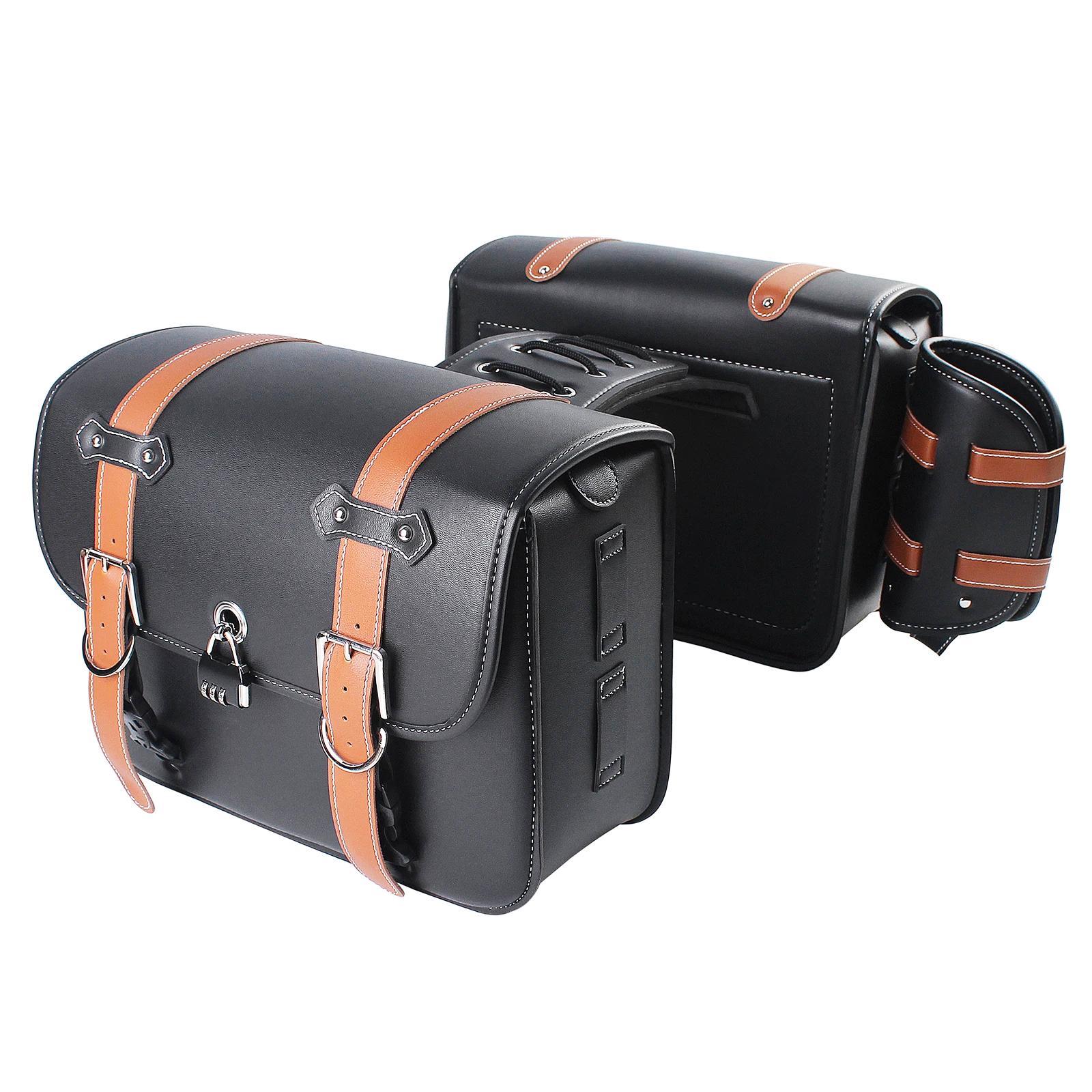 

Мотоциклетная универсальная коричневая седельная сумка большой емкости боковые сумки инструмент для хранения Harley Sportster XL 883 Honda Yamaha Suzuki коричневый