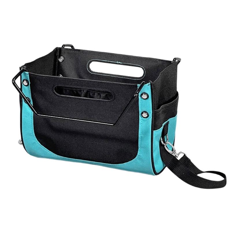 Portable Nylon Tool Bag With 5 Side Pockets Folding Tool Pouches For Easy Organization And Durability Construction