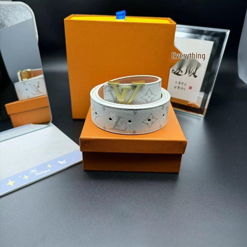 Herren Freizeit Glatter Schnallen Ledergürtel - Trendiger Karostil für Business und Jugend