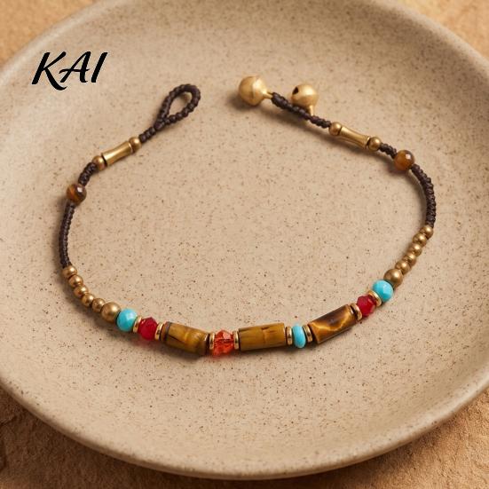 Bohemian Beaded Bracelet for Women, Handmade Bamboo Joint Boho Style Bangle Stackable Bracelet, Ethnic Summer Jewelry Casual Daily Wear