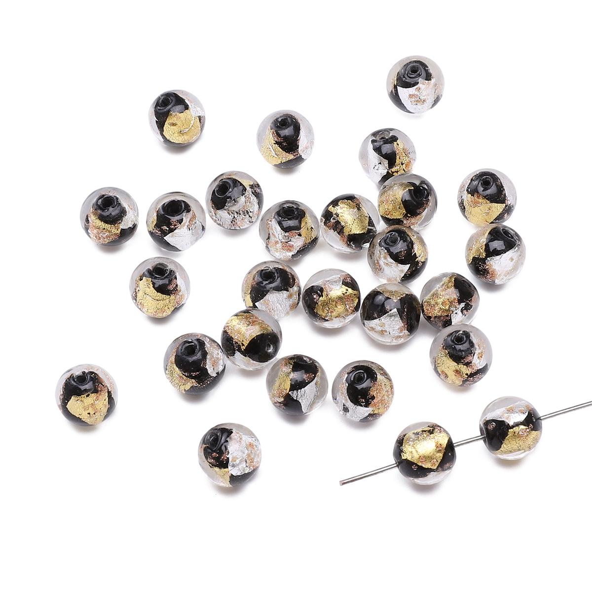 

Браслет из бусин лэмпворк с винтажной золотой фольгой 10 мм и аксессуары для изготовления украшений своими руками