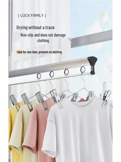 Stainless Steel Windproof Clothes Pins and Hangers Set for Drying and Sunning Quilts