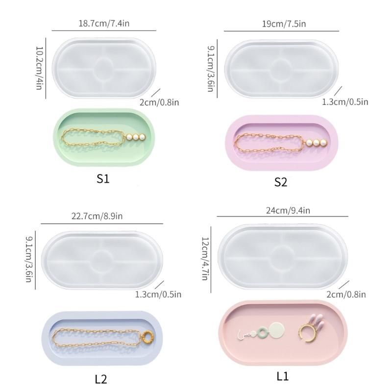 Epoxy Resin Mold Oval Plate Dish Cup Mat Silicone Mould DIY Crafts Decors Mold