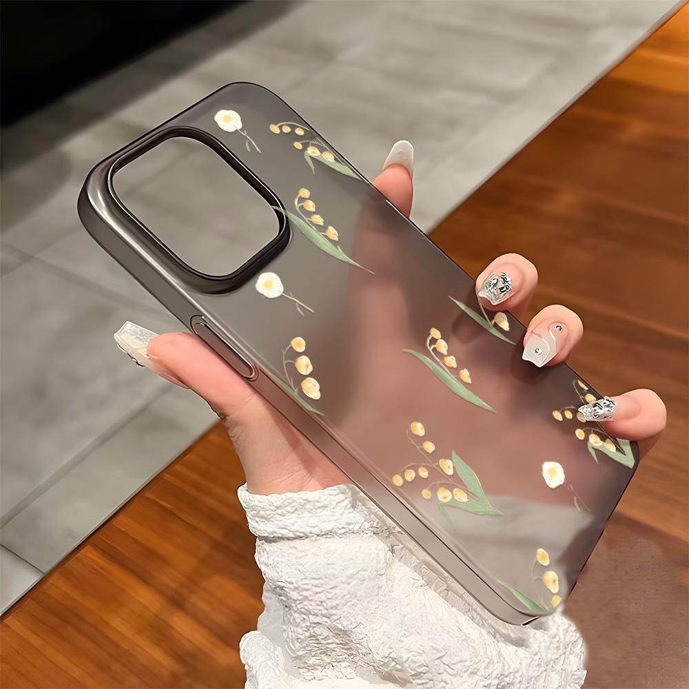 Mobile Phone Cases for iPhone 11 13 15 Pro Max 12 14 Pro Max Case iPhone 16 15 Plus 13 Pro 12 Frosted Texture Painted Cartoon Flowers