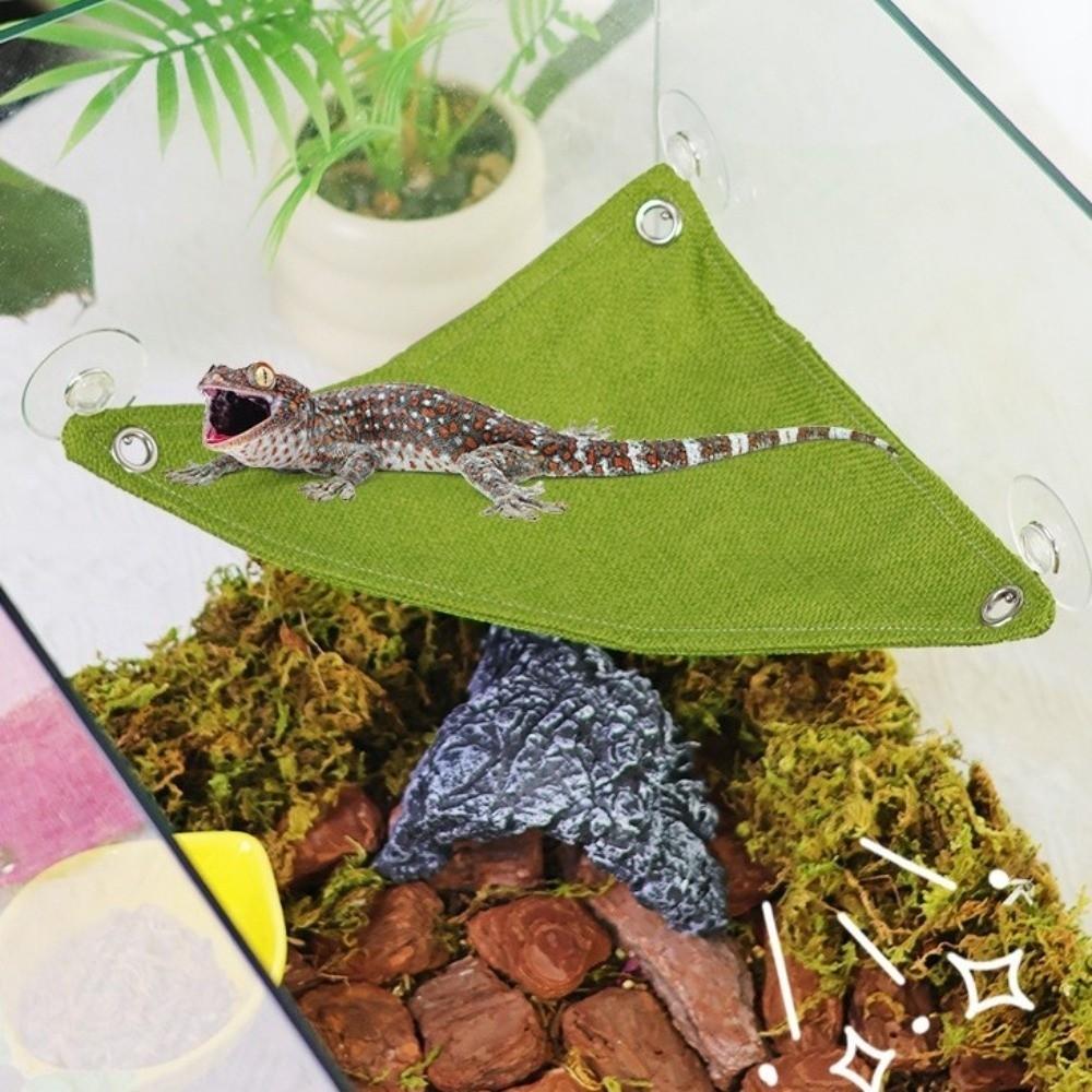 Lightweight Lizard Triangle Hammock Suction Cup Pet Climbing Net Habitat Decor