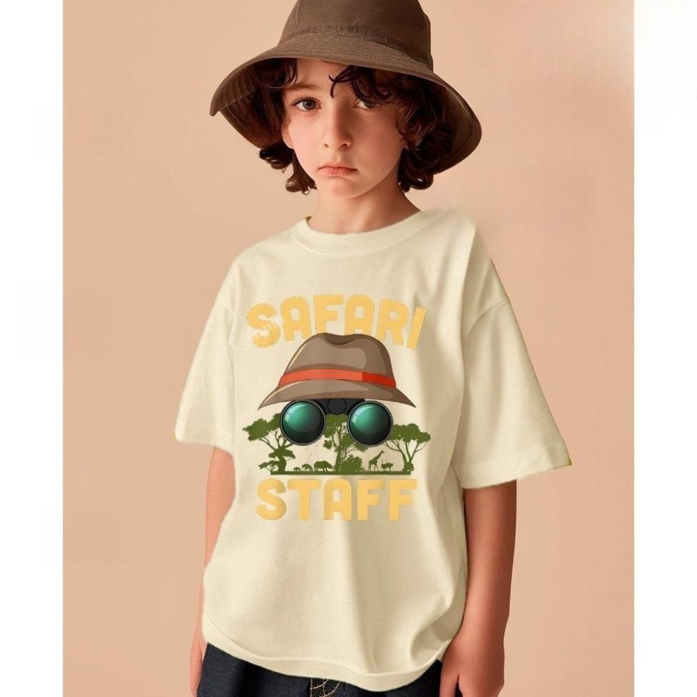 New Short Sleeve Cute Kids T-Shirt, Zoo Keeper Costume, Jungle Theme T-Shirt, Unisex for Boys and Girls