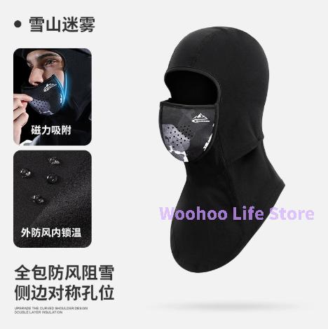 Magnetic Balaclava Fleece Thermal Winter Face Mask Windproof Neck Gaiter with Face Cover for Cold Weather Cycling Riding