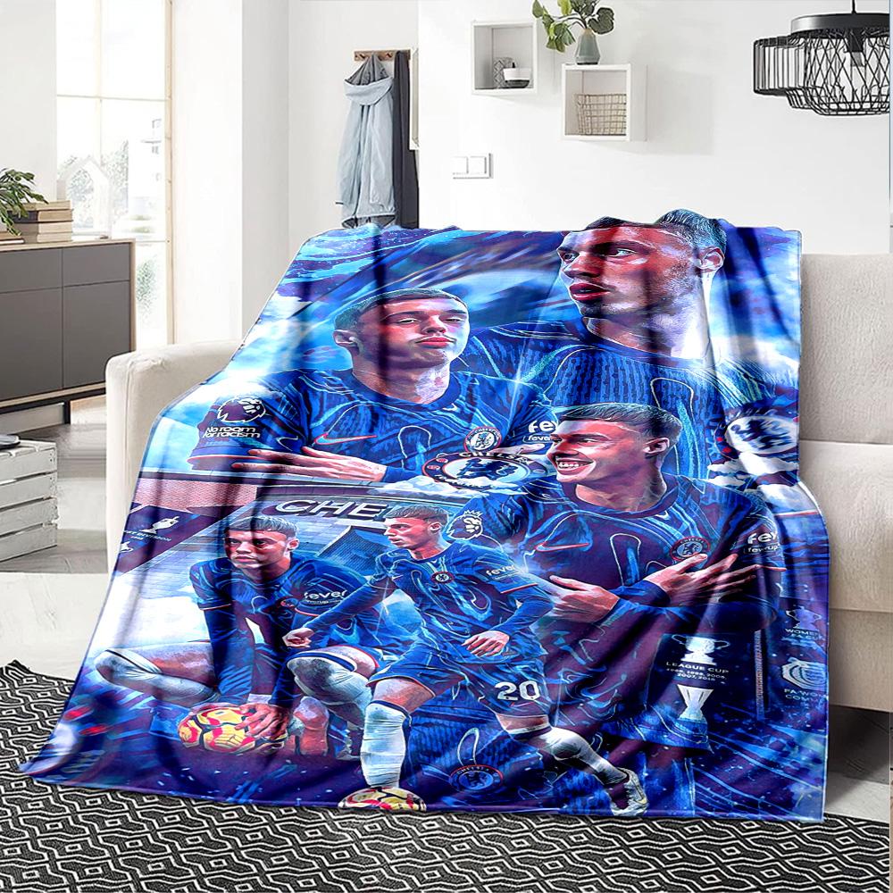 Chelsea Fc Football Player Blanket Comfortable Suitable for Seaside Bedding Chair All-Season Use Modern Style Gift for Travel Home Birthdays