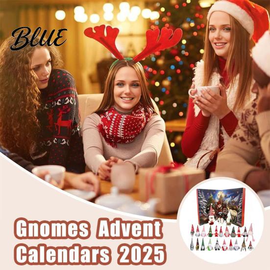 Festive Gnome Gift Countdown Box Calendar 2025 Gnomes Advent Set Christmas 24 Days with Figures