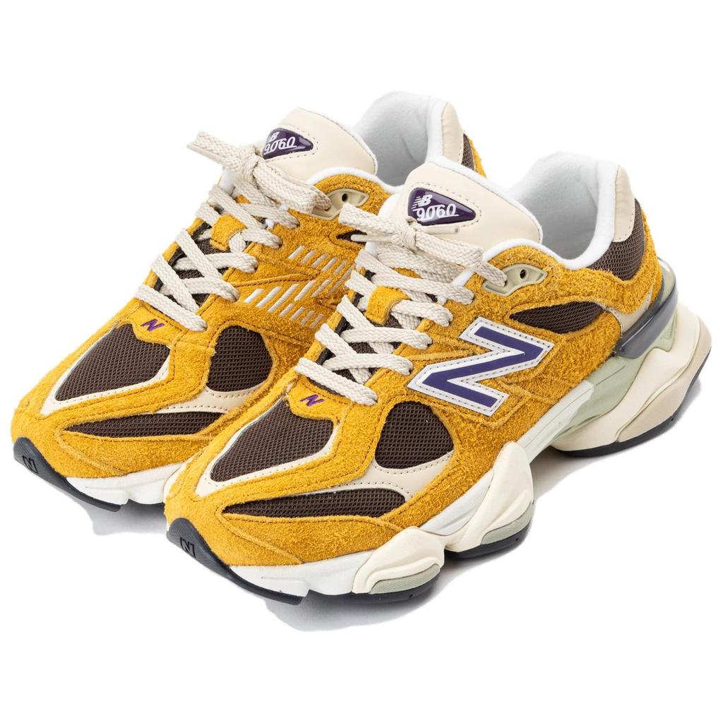 New Balance Mens 9060 Butterscotch Unisex Sneakers Yellow Dark-Mushroom Concord-Grape U9060SRB