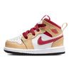 Air Jordan 1 Mid TD Light Curry Cardinal Red Baby Sneakers Brown White-Onyx White 640735-201