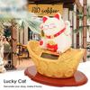 Gold Ingot Lucky Cat Hand Hotel New Year Ornament Shop Solar Waving Decor Fortune Plastic Wealth 11.5x7.5x12cm