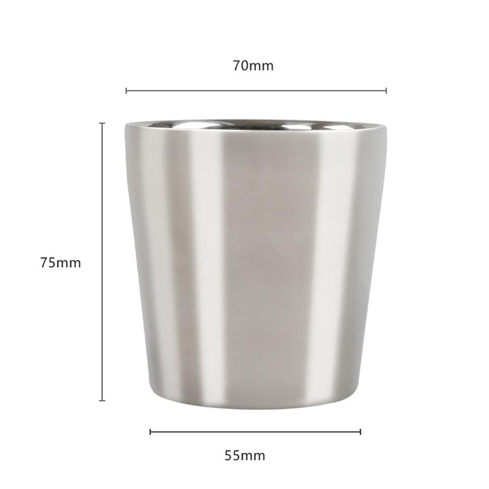 Stainless Steel Cups, 6.16oz Double-wall Tumbler, Thick SUS304 Stainless Steel Construction, Mug Cafe Supplies Cup For Home Restaurant Office Party Ca