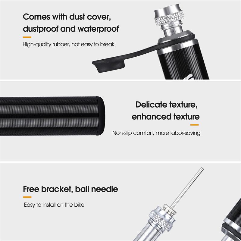 WEST BIKING Bicycle Pump 160PSI High Pressure With Hose Aluminum Alloy Pump MTB Road Bike Schrader Presta Valve Tire Inflator