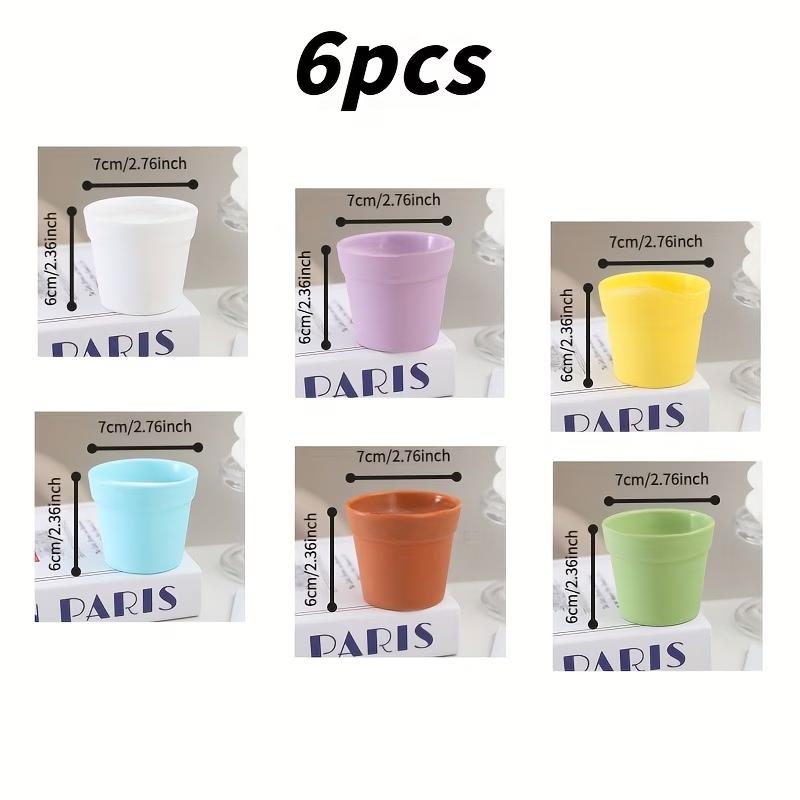 6pcs Colorful Thickened Plastic Flower Pots Sturdy Succulents, Pothos Pots For Succulents Pothos Green Plants Gardening Decor