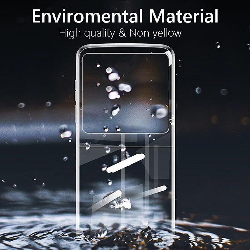 Transparent Folding Case For Samsung Z Flip7 Flip6 Flip5 Flip4 Flip3 Fold5 Moto Razr 40 Ultra PC Flip Folding Shockproof Clear Phone Cover