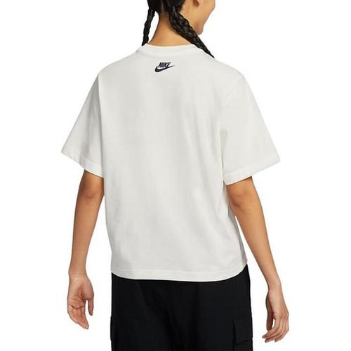 Nike Sportswear Drop Shoulder Sleeve T Shirt Women's White IH0825-133