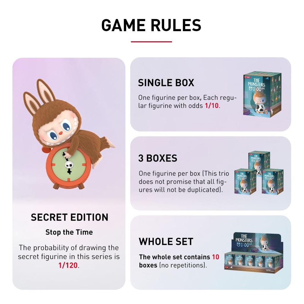 [POP MART Official Store] THE MONSTERS 1:00 A.M. Series [Assorted Box 10 Pieces] labubu Lovebu Pop Mart Blind Box Figure Toy Gacha Gacha Plastic