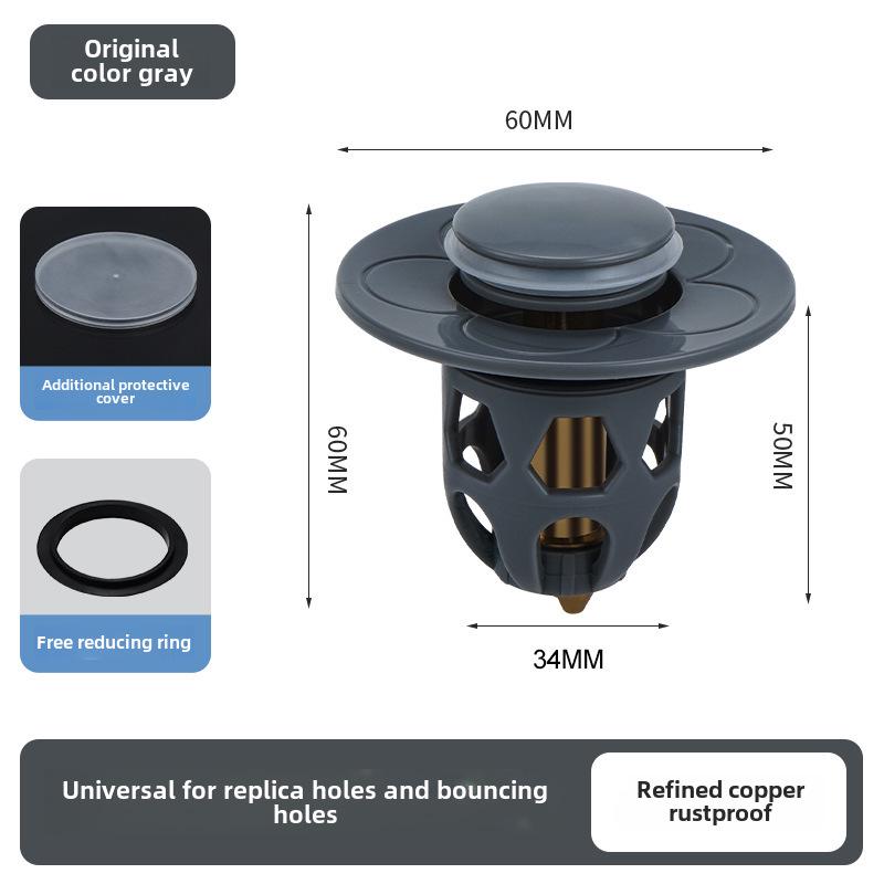Universal Leak-Proof Brass Pop-Up Bathroom Sink Stopper