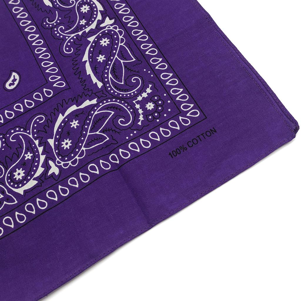 Trifong Bandana Purple Paisley Cotton 100% Large 55cm x 55cm