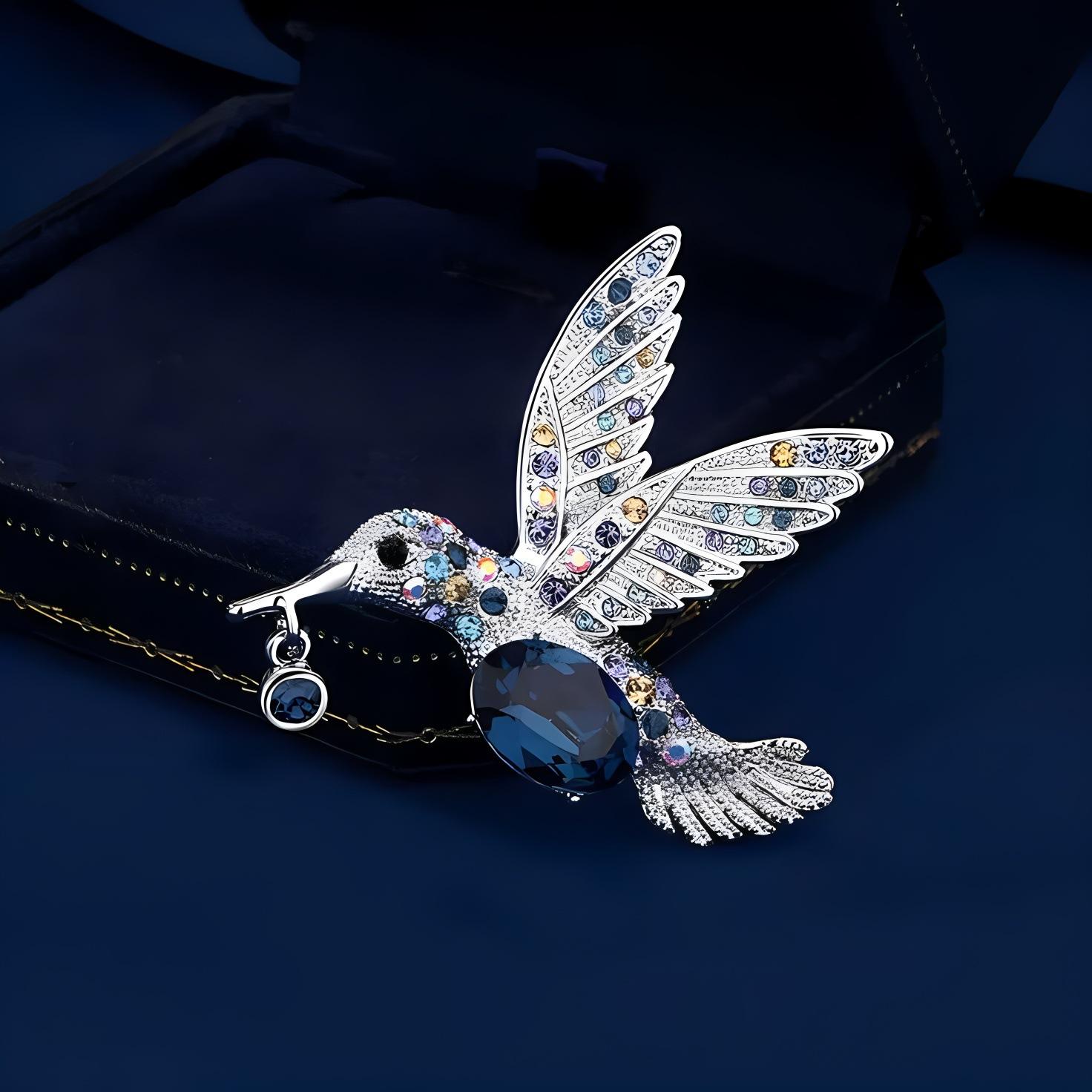 Модная брошь колибри, женская роскошная темпераментная брошь в виде животного, легкая роскошная дизайнерская булавка, аксессуары для костюмов