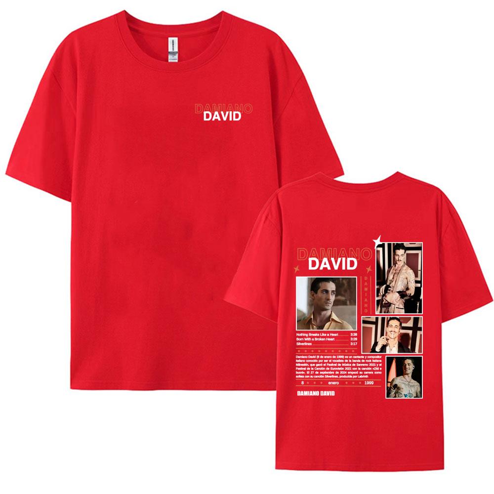 Rock Band Unisexeskin Damiano David Tour Merch Tshirt Unisex Women Fashion Hip Hop T Shirts Tops Casual Oversized 100 Cotton TShirt