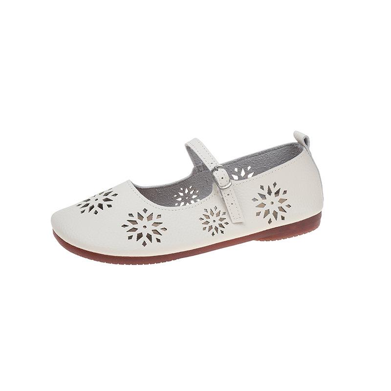 Women's Soft Bottom Embossed Breathable Loafers with Hollowed-Out Design