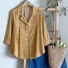 New Arrivals Open Run Women Loose Fit Floral Rayon 7 Sleeve Blouse