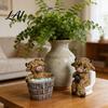 Weather Resistant Garden Statue 2Pcs/Set Funny Highland Cow Figurine Bathing and Toilet Sitting Ornament Realistic Resin Indoor Outdoor Figurine