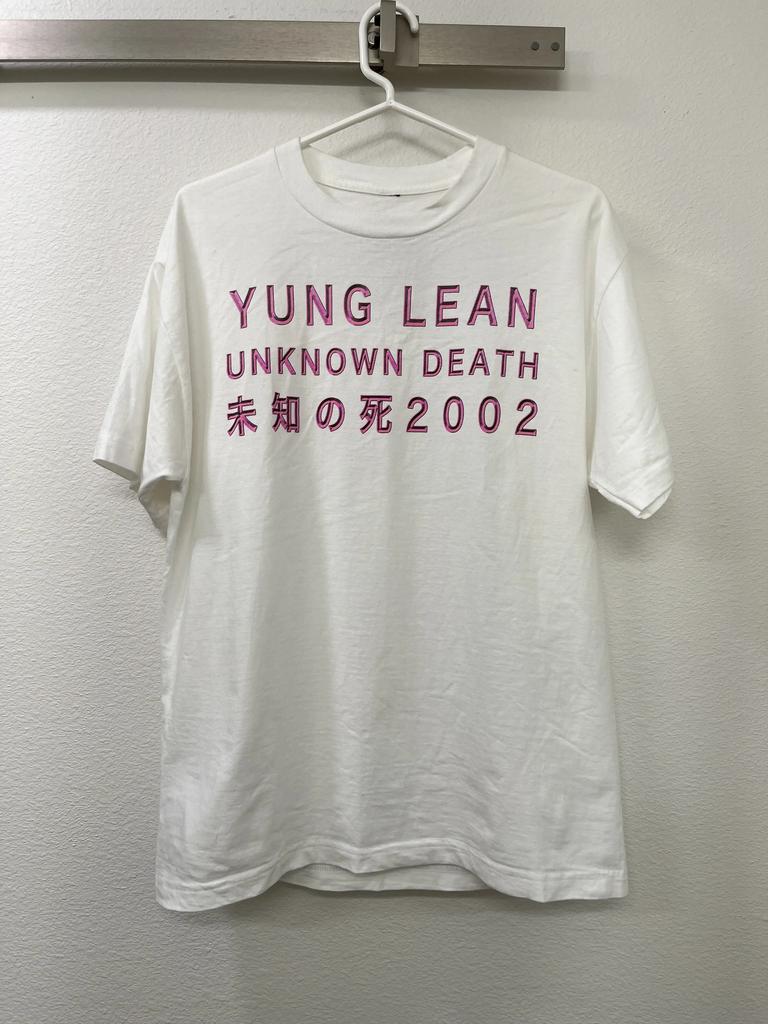 Camiseta de Gira del Álbum Yung Lean Unknown Death 2002 para Hombre Moda Casual de Manga Corta Camisetas Unisex Algodón de Alta Calidad