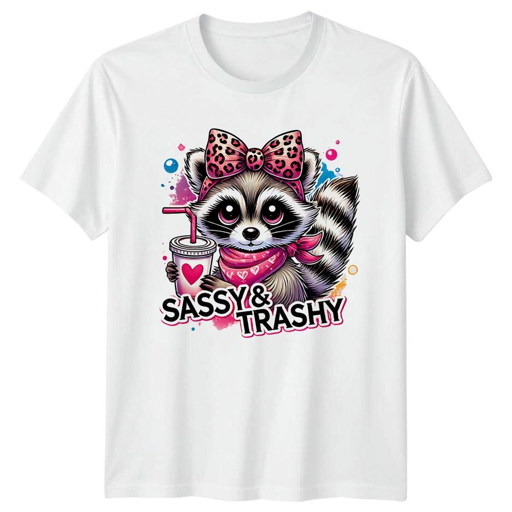 Sassy Trashy Raccoon TShirt Animal Pun Tee for Unisex Unisex S