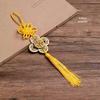 Chinese Knot Brass Five Emperors Coins Pendant with Peach Wood Gourd Ornament for Home or Car