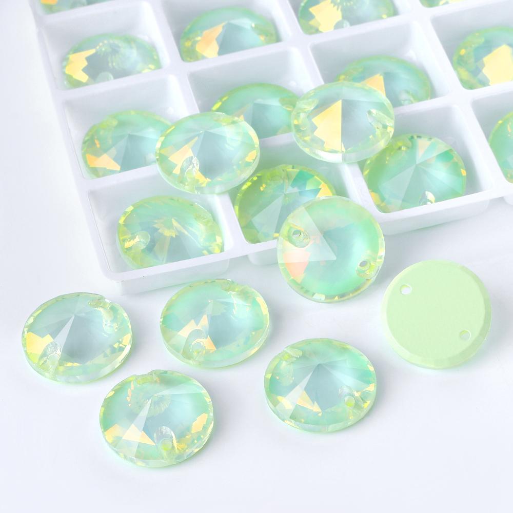 High Quality Rivoli 80+ Colors Rhinestones Crystal AB Sew-on Glass Gems Clothing Flatback Sewing Stones Women Bling Bling Shine