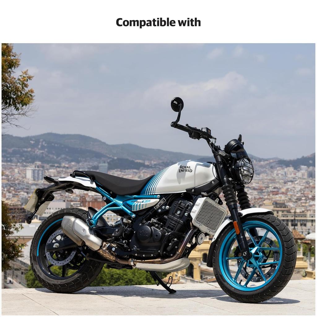 Black "Bar End Mirror Mounting Kit for Royal Enfield Guerrilla 450"