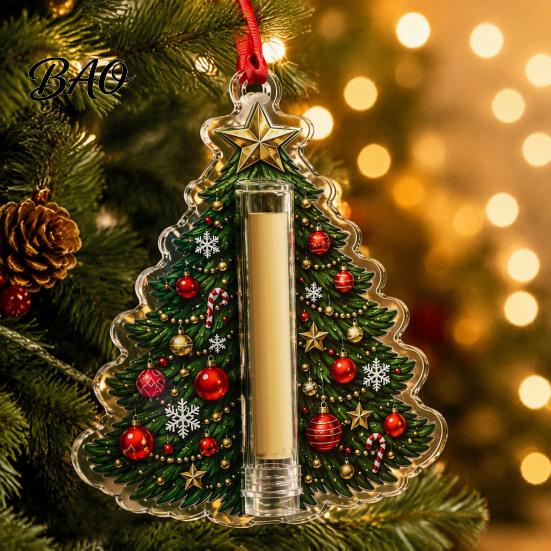 Clear Money Holder Capsule Christmas Cash Gift Ornament, Acrylic Holder, Funny Xmas Tree/Bow/Santa/Bell Shaped Hanging Decoration for Tree,