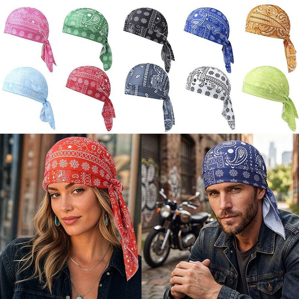 Quick Dry Bandana Headscarf Paisley Print Cycling Head Wrap Fashion Accessory Pirate Hat Unisex