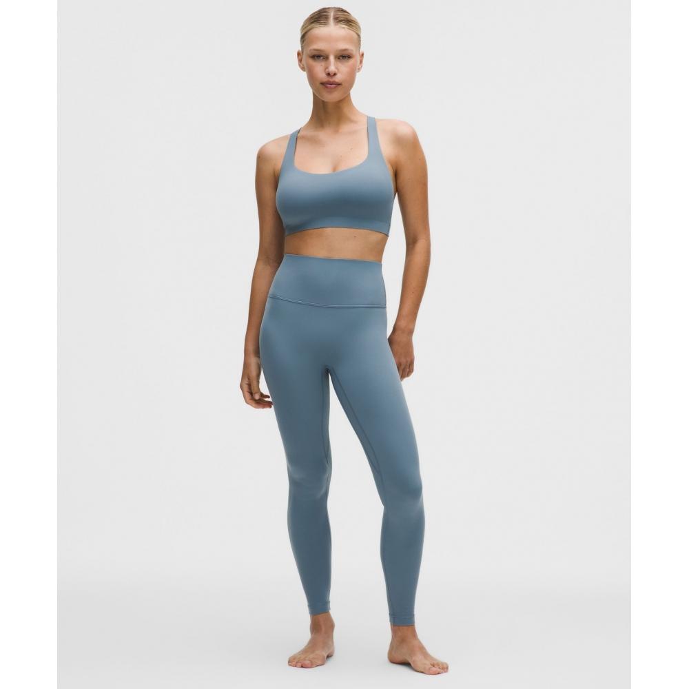 Lululemon Flexyflex Strappy Yoga Bra  Light Support  D DDD Cups Steel Blue
