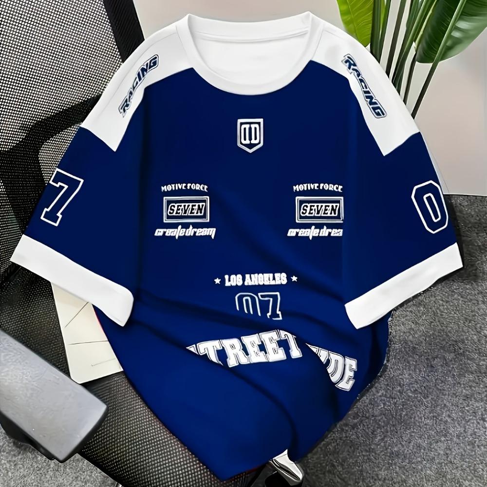 3D digital printed short-sleeved T-shirt, men's sportswear, Brooklyn racing football T-shirt,