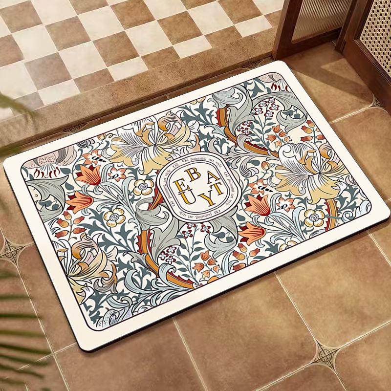 American Retro Non-Slip Diatomaceous Earth Floor Mat - Wear-Resistant Entrance and Bathroom Mat