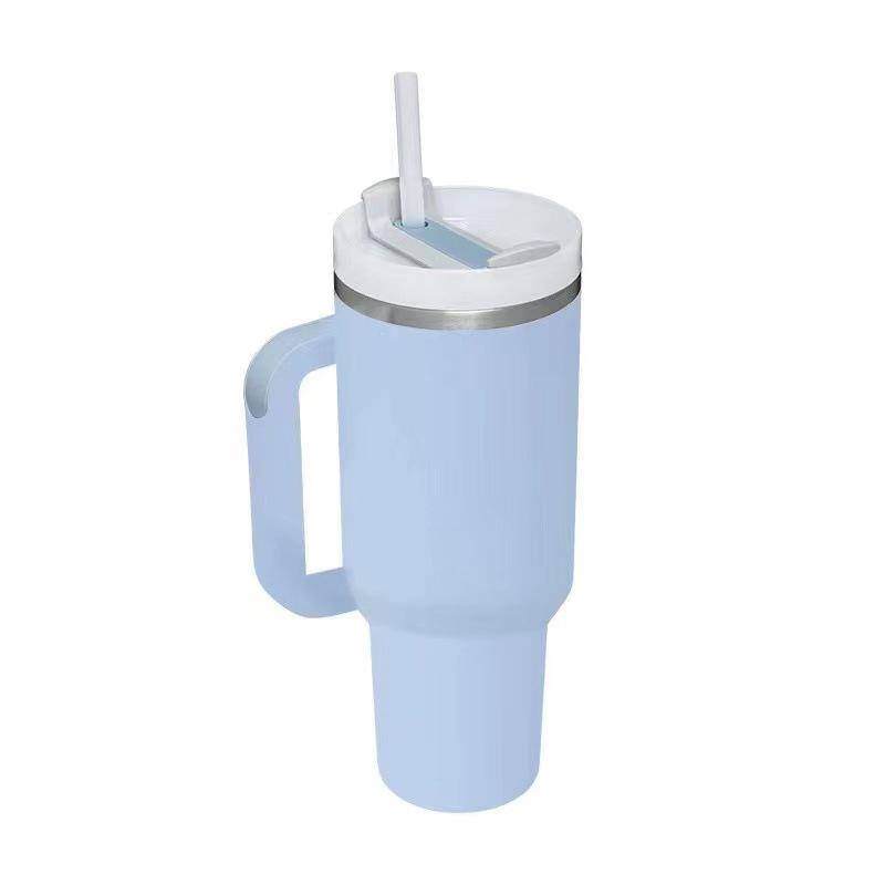 40oz Tumbler with Handle Straw Thermos Bottle,Stainless Ice Cream Cup Steel Cup Thermal Mug Keeps Cold and Heat Water Bottle