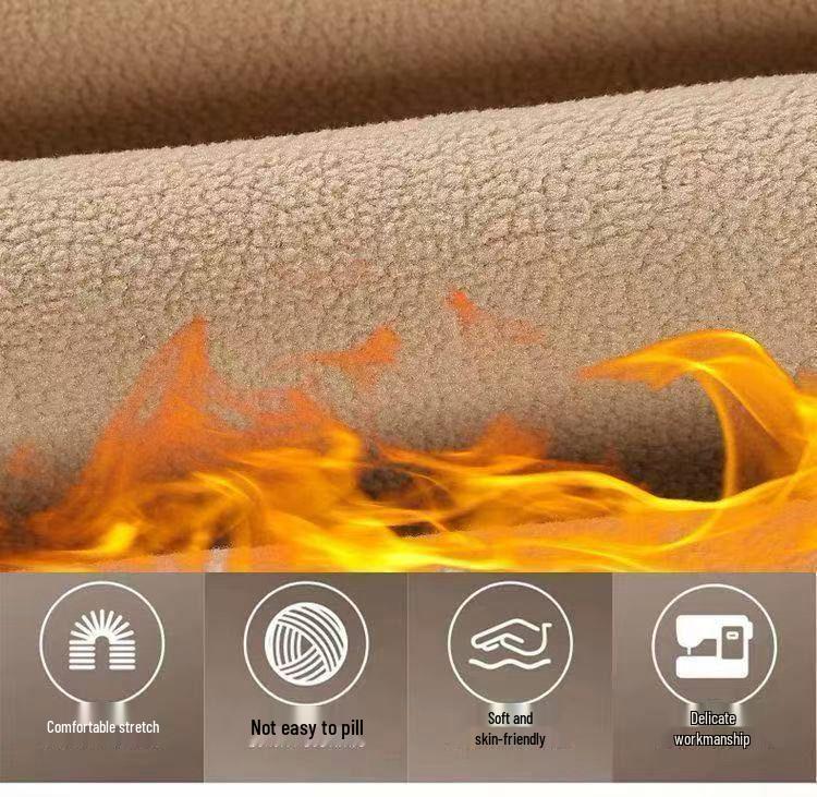 Maternity High-Waisted Wool Wide-Leg Pants - Elastic, Plus Velvet, Thickened for Autumn & Winter