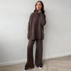 Set Maglione a Collo Alto e Pantaloni in Maglia da Donna Autunno/Inverno - Stile Europeo/Americano, Vestibilità Ampia, Spesso, Casual