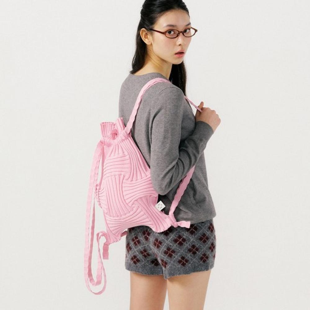 Pleatsmama Light Pink New Bow Backpack