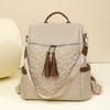 Women's Tassel Backpack Large Capacity Three-Use Shoulder Bag